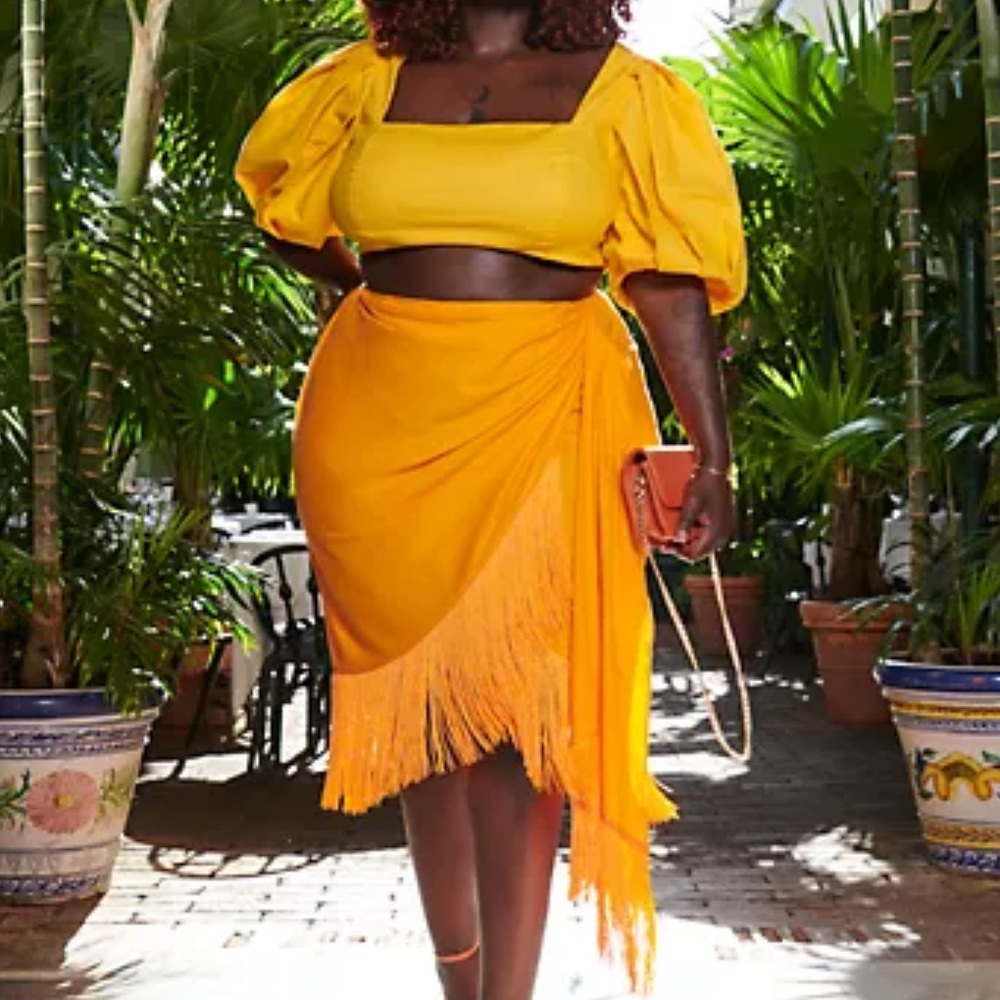 Leia Faux Wrap Fringe Skirt - Gabi Fresh X FTF